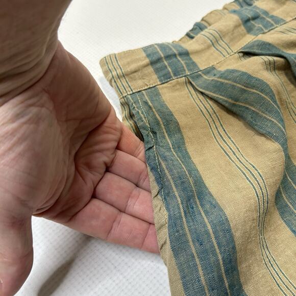 Free People CP Shades Bermuda Shorts Women’s Size Medium Olive Green Blue Stripe - Picture 8 of 9